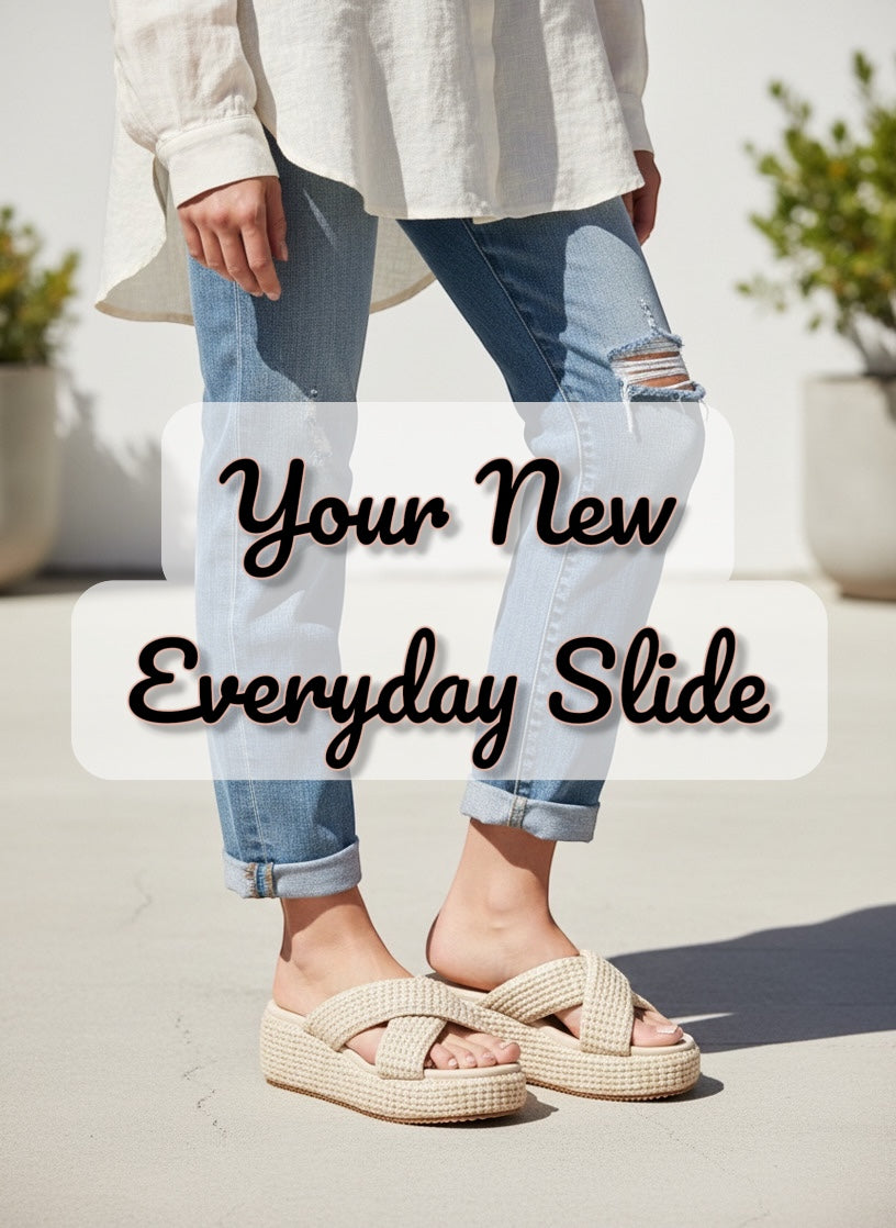 The Fresno | Ivory Raffia Platform Sandal