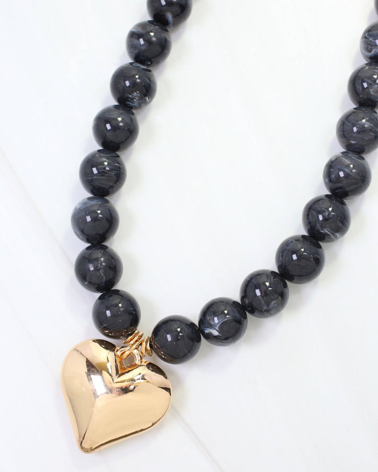 Marjorie Marble Heart Necklace