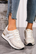 Lace-Up Low-Top Sneakers with Rubber Sole