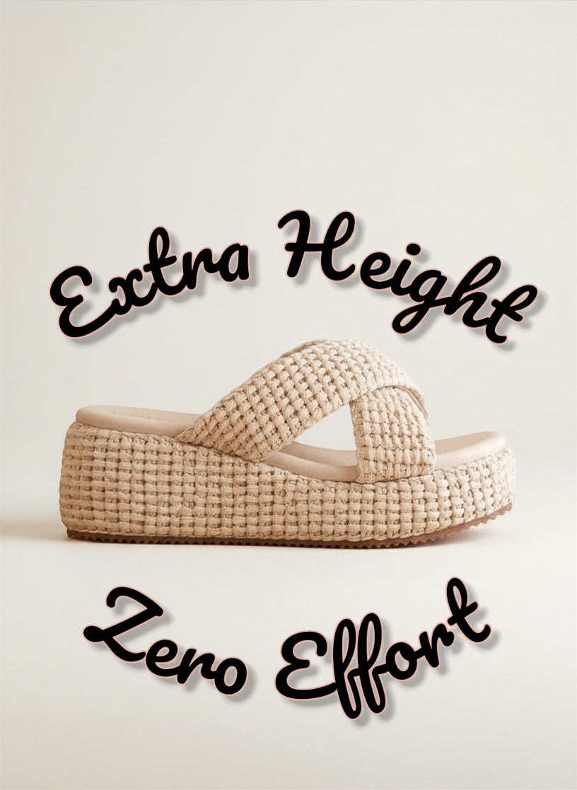 The Fresno | Ivory Raffia Platform Sandal